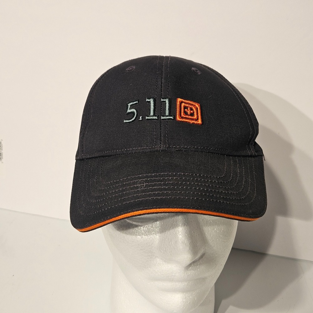 5.11 Tactical Baseball Cap One Size Black Orange Ripstop Logo Hat 2013